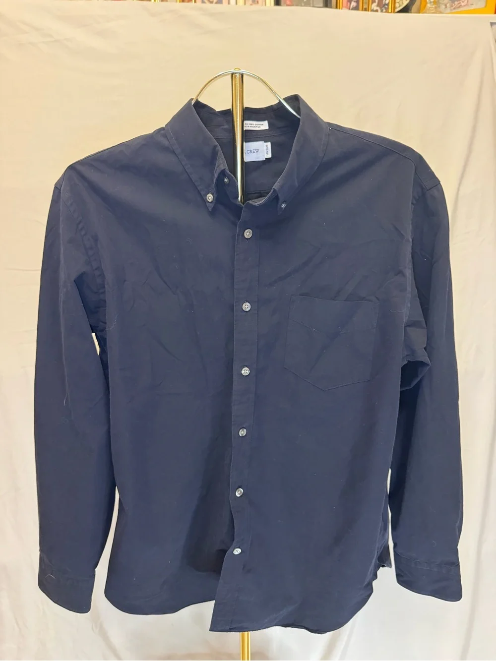 J. Crew Men’s Dark Navy Button-Down Oxford Shirt